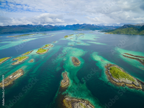 Aerial view of Senja island...