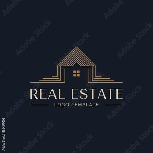A sophisticated logo template for a real estate company, featuring clean lines and a modern design that conveys professionalism and trust in the real estate market.