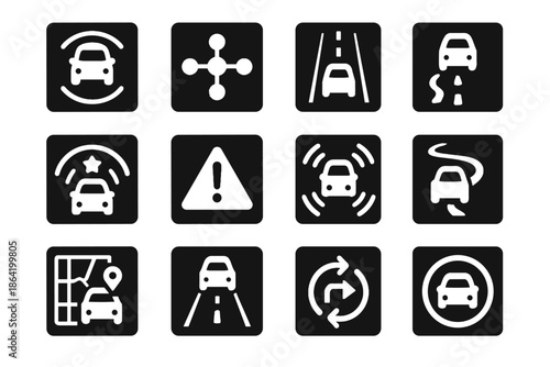 Minimalist logic icon invisible no cells vehicle vector sterile interface tile object