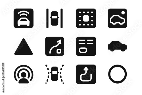 Spaced effects transparency vehicle vector block no icons route sterile autonomy autonomous