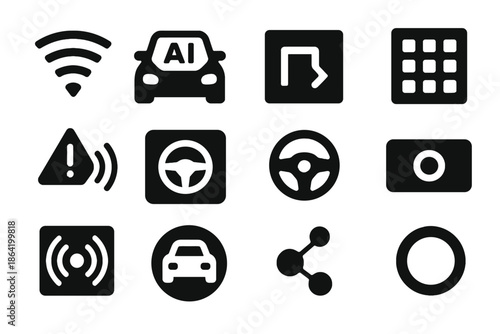 Icon vehicle space uniform block no autonomous vector lidar gradients invisible