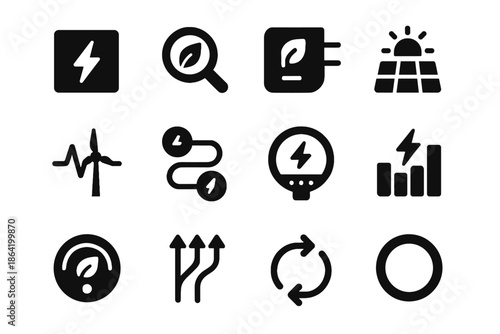 Energy look icon vector solid icons pulse negative no background evenly green