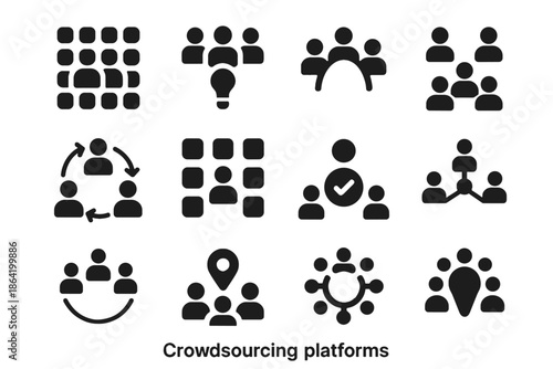 Contribution vector unit icon spacing grid collaboration icons space crowdsourcing transparency sterile