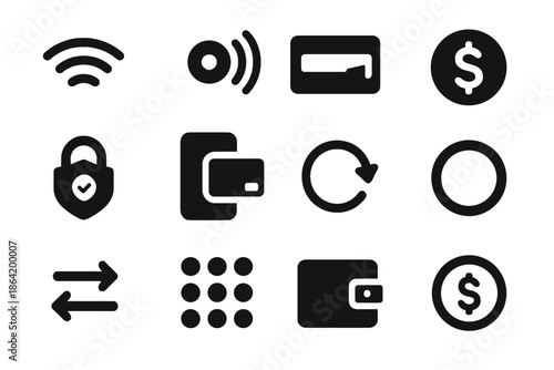 No gradients equal checkout vector icons icon contactless invisible wallet payment alignment