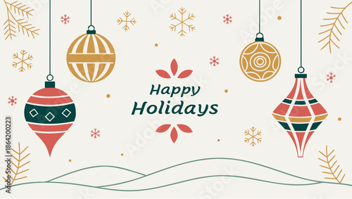 christmas greeting card with christmas tree