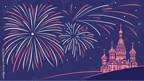 fireworks over the city