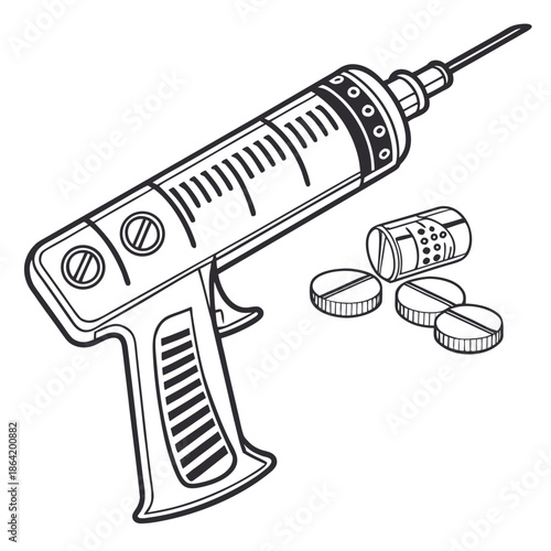 Medical Dosage Tools and Syringe Shaped from Barcode Lines
