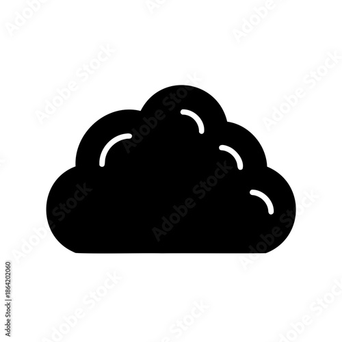Minimalist black cloud icon with internal white arcs symbolizing data, vapor, or digital storage Vector, illustration