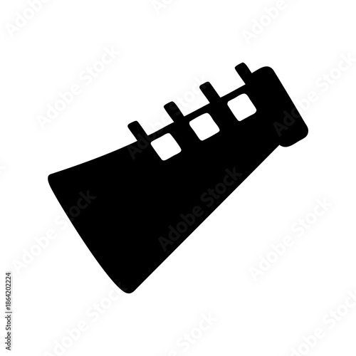 Minimalist black silhouette icon of a stylized electronic device with four interactive elements Vector, illustration