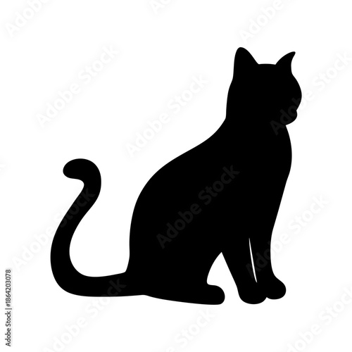 Silhouette of a cat sitting