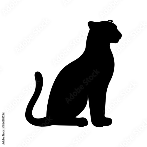Silhouette of a sitting panther