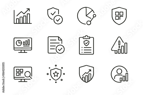 Alert vector score compliance icons violation management monitoring assessment icon consent insights