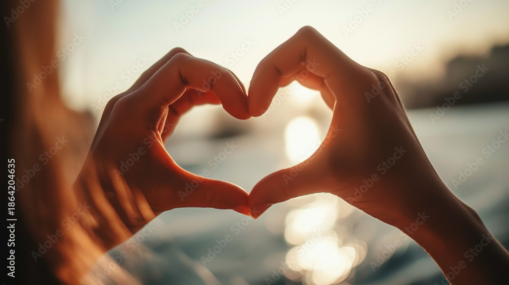 Obraz premium Hands forming a heart shape with fingers