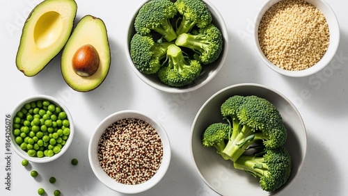 Healthy Food Ingredients on White Background.