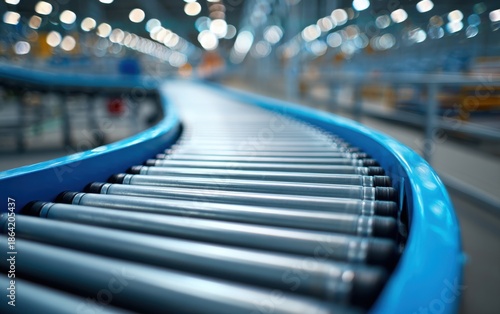 Automated conveyor belt system in a warehouse