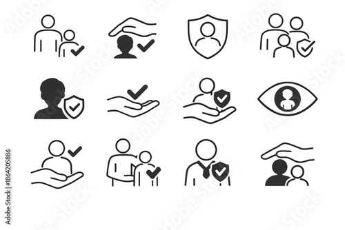 Marker vector authority delegated family cue icon consent care digital icons approval