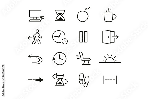 Temporarily state teamwork away return remote cue gentle icons short gap icon