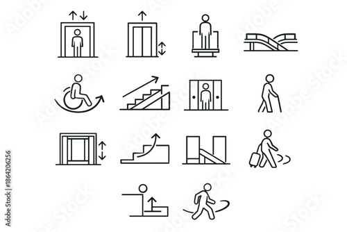 Solution accessibility circulation vertical ease icon access connection accessible clarity vector set