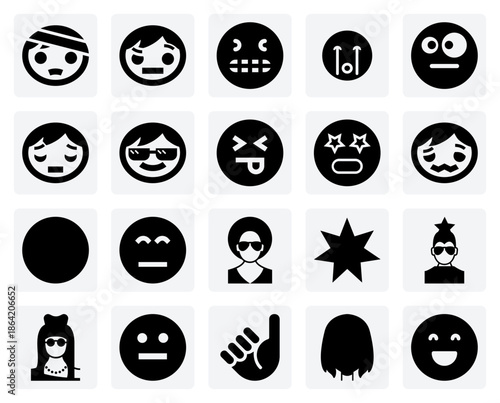 Communicative Graphics Illustrating A Spectrum Of Feelings, From Loud Crying And Grimacing To Neutral Observation