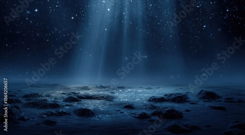 Cosmic landscape bathed in starlight