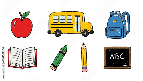 Back to School Supplies and Objects Collection
