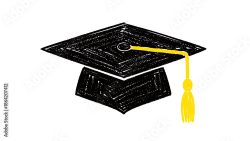 Academic Graduation Cap with Tassel Educational Achievement Symbol