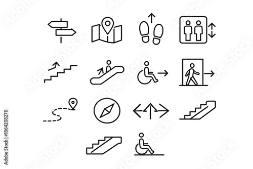 Cues public icons understanding step intuitive navigation accessibility icon minimalist clarity vector