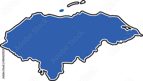 Island outline map of Taiwan with border lines