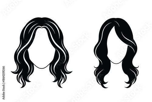 Women Female Hairstyle Silhouette Icon Black Hair Profile Design