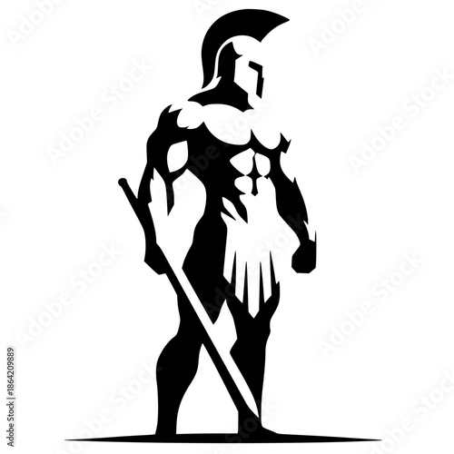Spartan muscle silhouette vector design