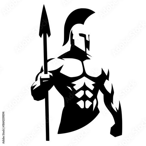 Spartan muscle silhouette vector design