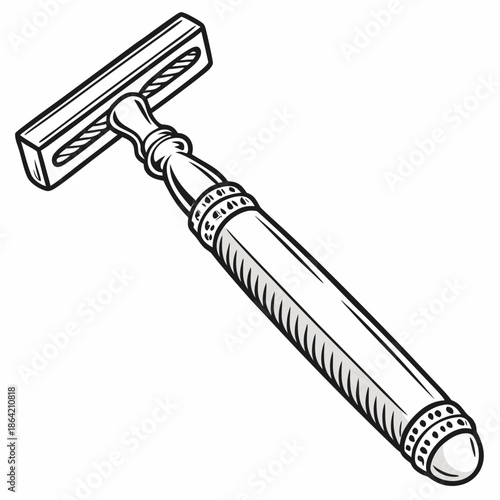 Sharp Metal Razor Blade Vector Illustration for Shaving