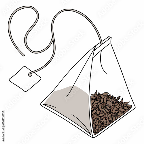 Simple Vector Tea Bag Graphic for Beverage Menu Design
