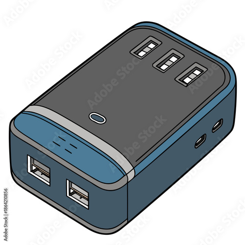 Portable Power Bank Battery Charger Vector Illustration