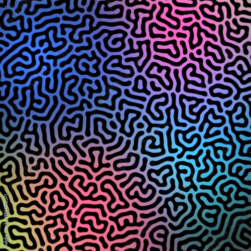 Wallpaper Mural Abstract reaction diffusion black turing pattern colorful neon gradient seamless vibrant texture wallpaper Torontodigital.ca