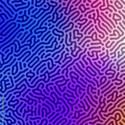 Wallpaper Mural High contrast dark blue and magenta turing pattern with fluid organic line art structure Torontodigital.ca