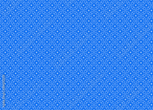 Wallpaper Mural Blue abstract pattern with white geometric shapes and swirls on a bright background Torontodigital.ca