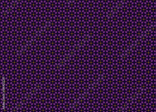 Wallpaper Mural Deep purple background with small repeating gold and purple circular floral patterns Torontodigital.ca