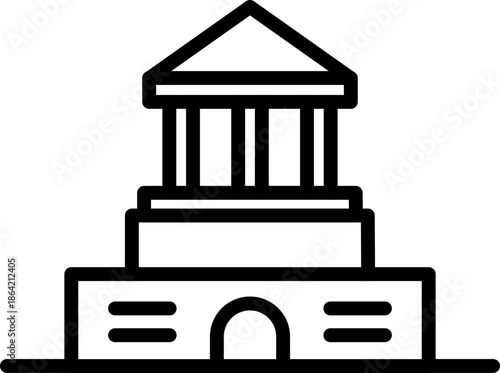 Halicarnassus mausoleum line icon , ancient wonder of the world monument, Halicarnassus mausoleum outline icon – historical tomb of ancient caria