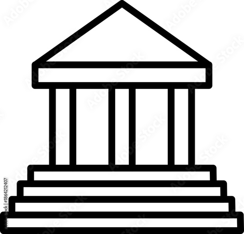 Parthenon line icon – ancient greek temple and landmark, Parthenon outline icon – historical architecture of athens