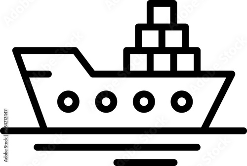 Ship Icon , Sailing and Maritime Vector Illustration, Ocean Ship Symbol , Travel and Transport Icon