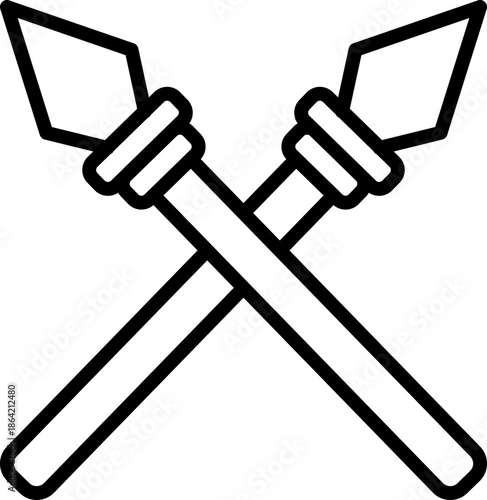 Spears Icon – Ancient Weapons and Battle Vector, Medieval Spears Vector – Classic Armor and Defense Icon