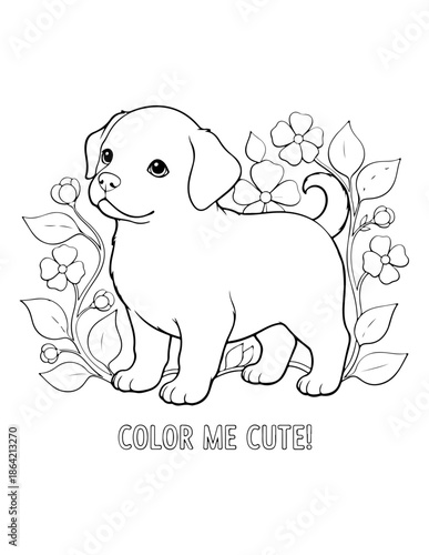 Cute Puppy Coloring Pages – Printable Dog Fun for Kids