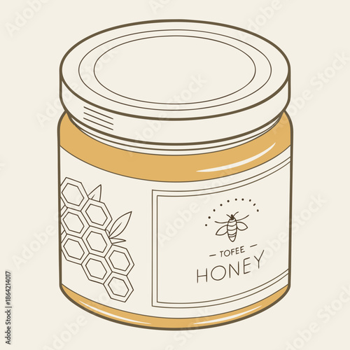 Minimalist Flat Design Honey Jar Product Icon