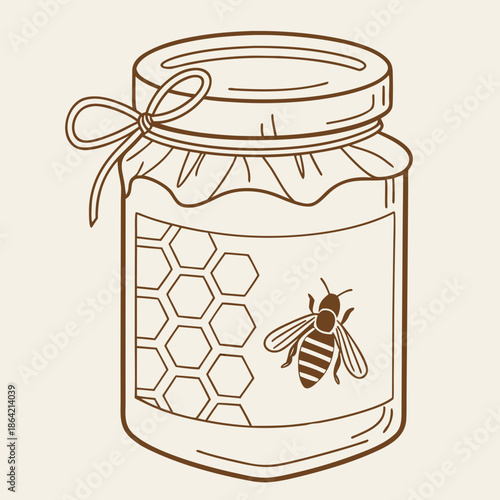 Simple Minimalist Honey Pot Graphic Vector