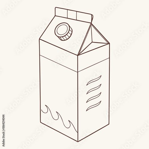 Minimalist Milk Carton Packaging Vector Illustration