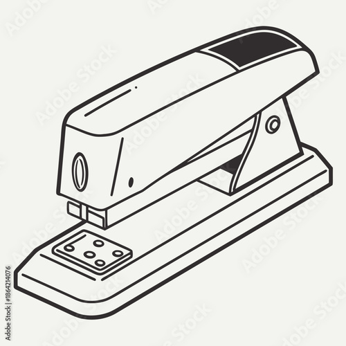 Minimalist Flat Design Office Stapler Stationery Icon
