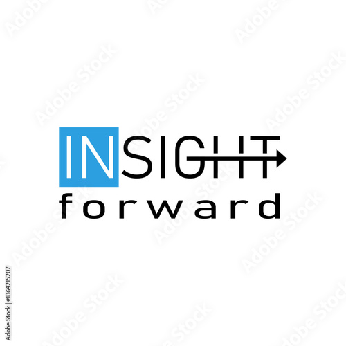 letter Insight Forward Logo Vector Design with Modern Arrow Typography Concept for Business Strategy Innovation and Professional Branding