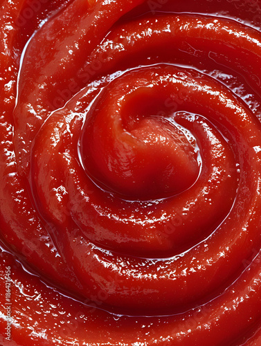 Glossy Red Tomato Sauce Swirl Abstract Texture