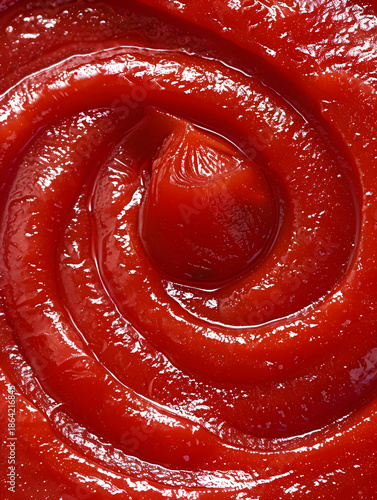 Glossy Red Tomato Sauce Swirl Abstract Texture